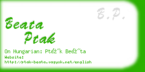 beata ptak business card